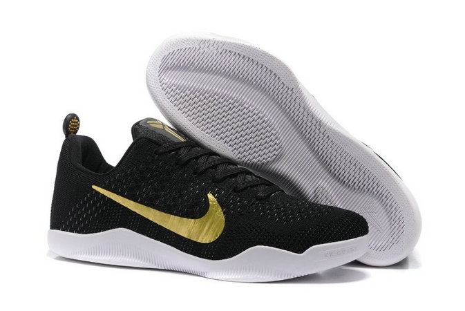 Cheap Kobe 11 Basketball Shoes Black Gold White